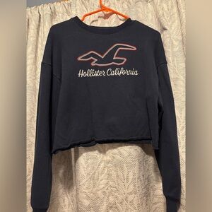 Hollister Black Sweatshirt with Red Accents